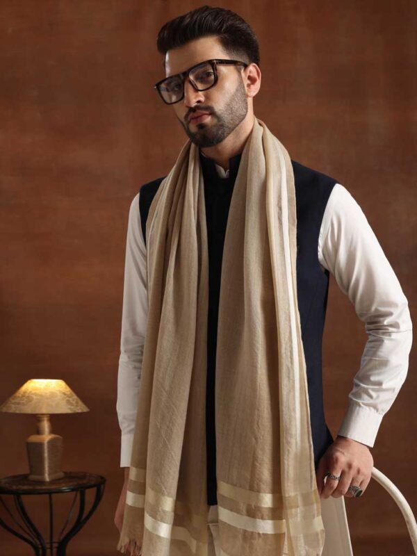 Wool Silk Checks Scarf Unisex