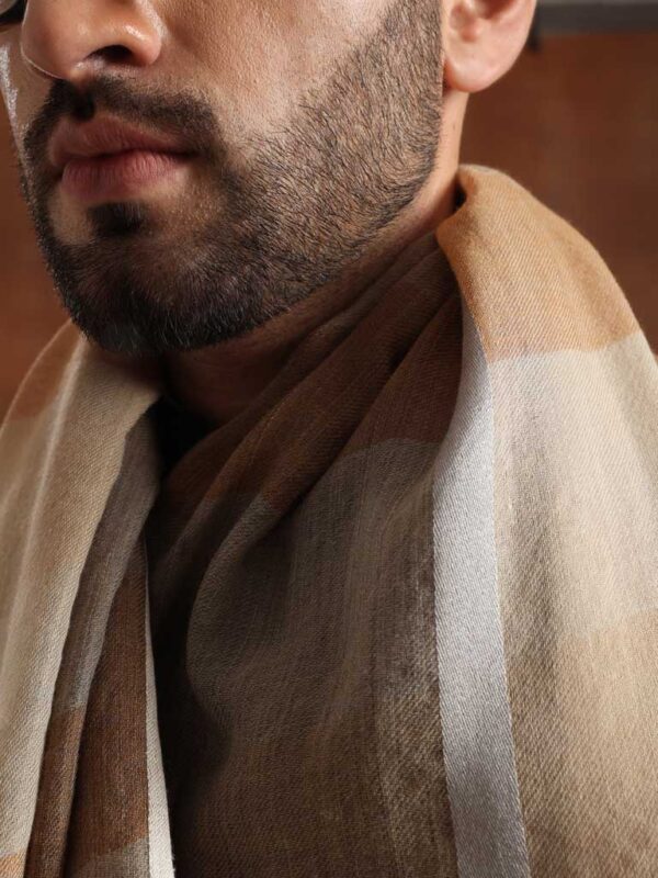 Wool Silk Checks Scarf Unisex