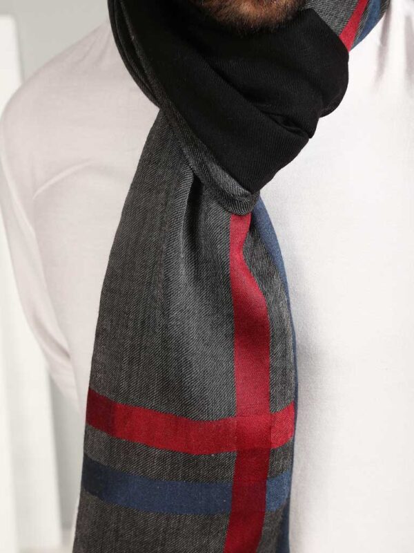Wool Silk Checks Scarf Unisex