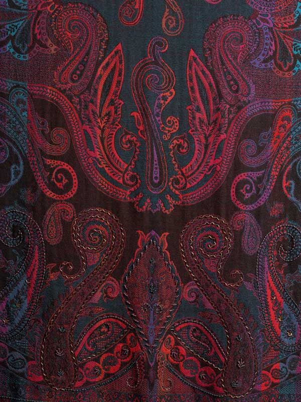 Badaam Jaal Merino Hand Bead Wrap - Hawthorn Multi