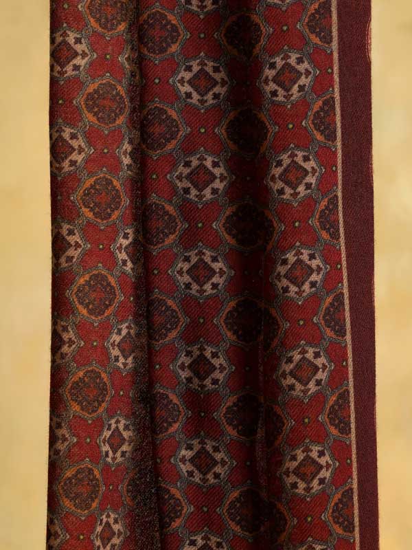 Mens Classic Pure Wool Stole - Deep Red