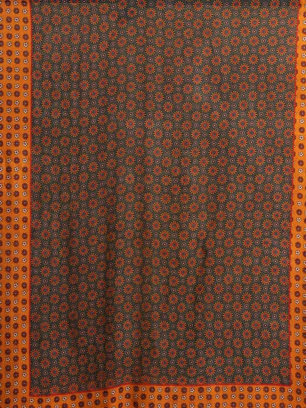 Mini Motifs Merino Wool Twill Mens Scarf - Sport Orange