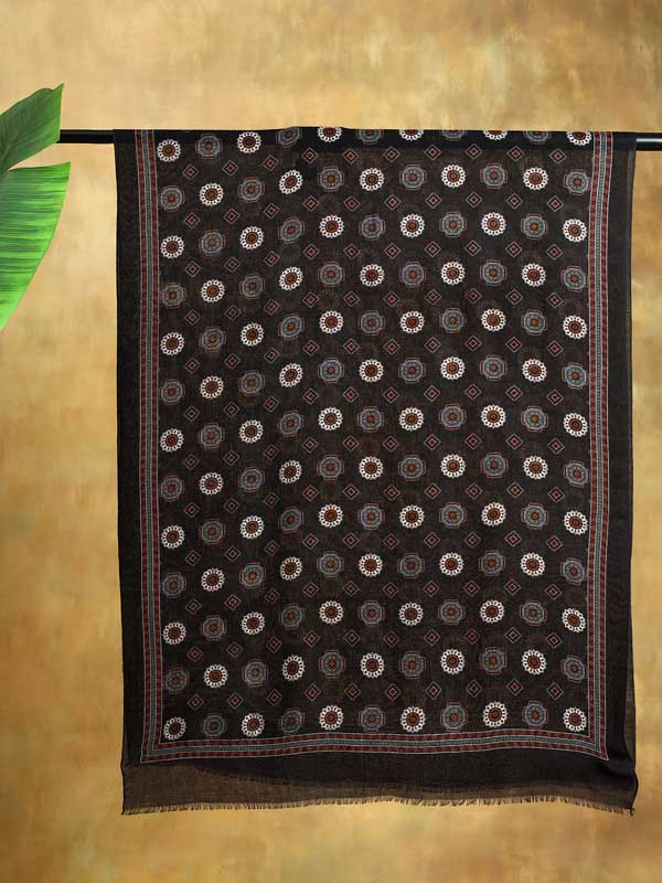 Helion Medallion Wool Twill mens Stole - Imperial Black