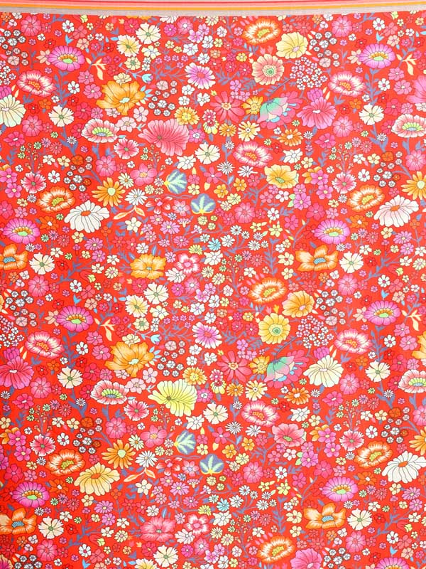 Serenade Blooms Silk Blend Square Scarf - Rouge Red