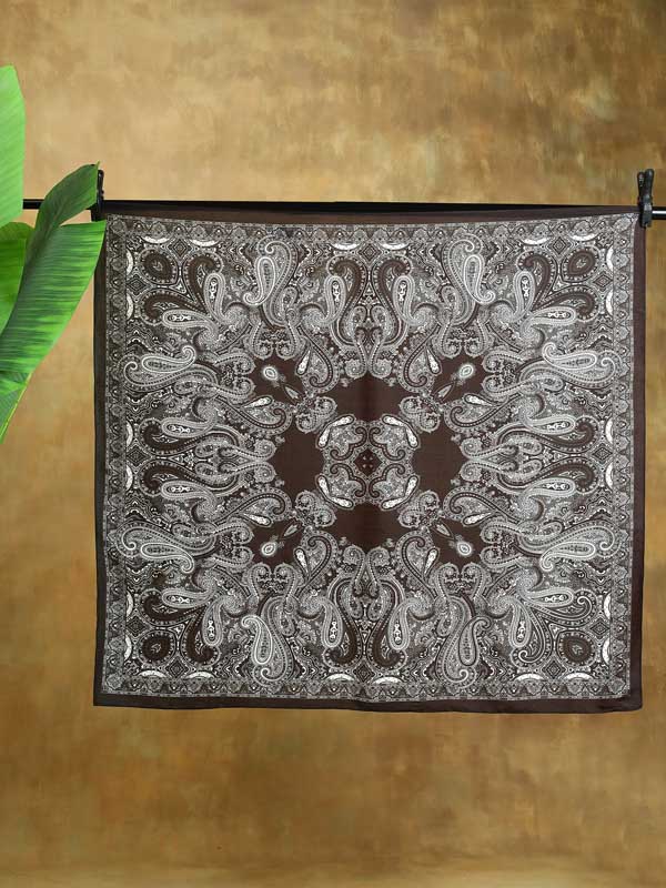 Paisley Poetry Silk Blend Square Scarf - Monochrome