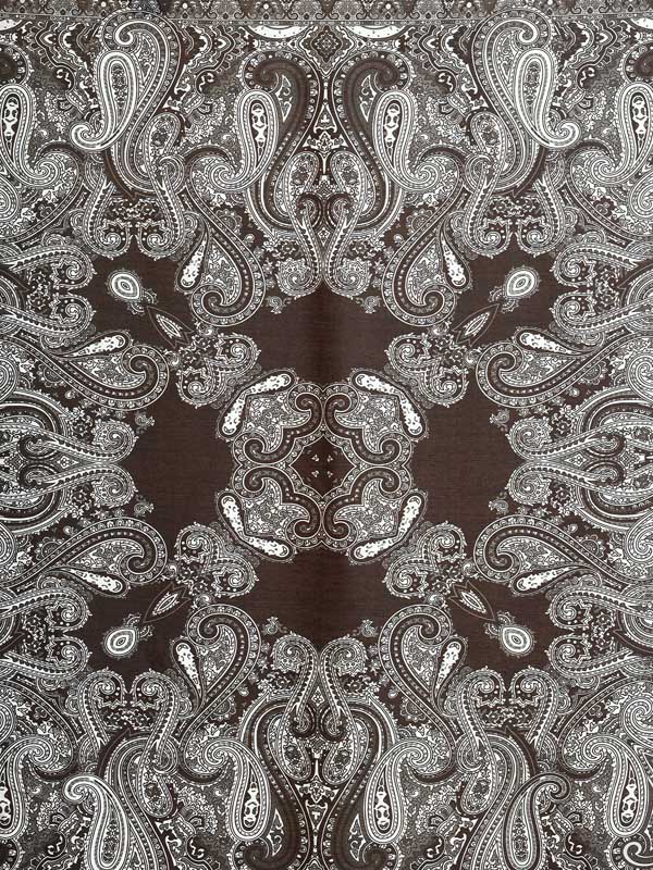 Paisley Poetry Silk Blend Square Scarf - Monochrome