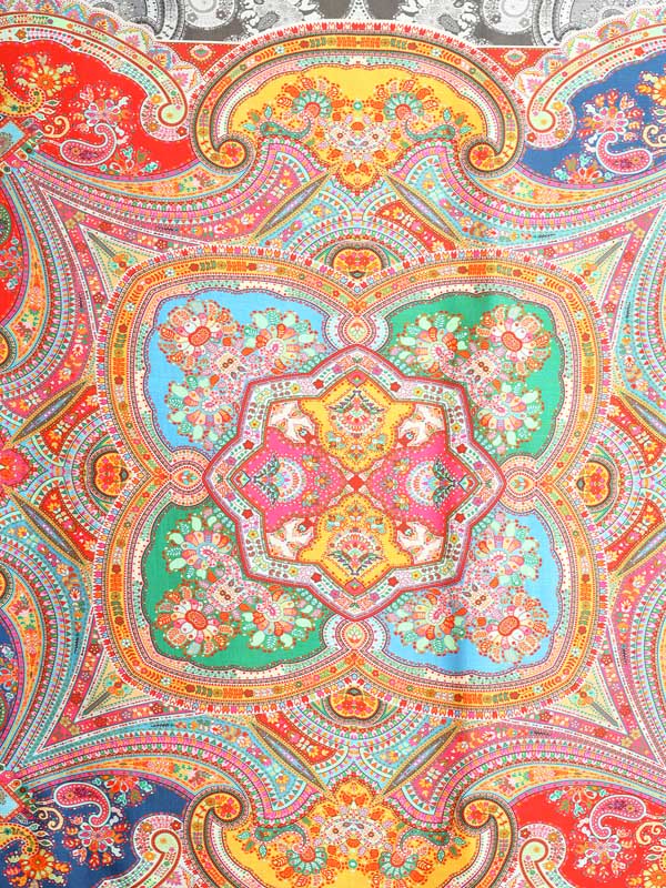 Paisley Poetry Silk Blend Square Scarf - Monochrome Multi