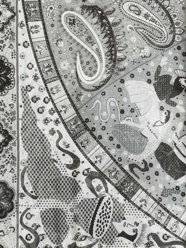 Mehez Durbar Oversize Wool Silk Foulard - B&W